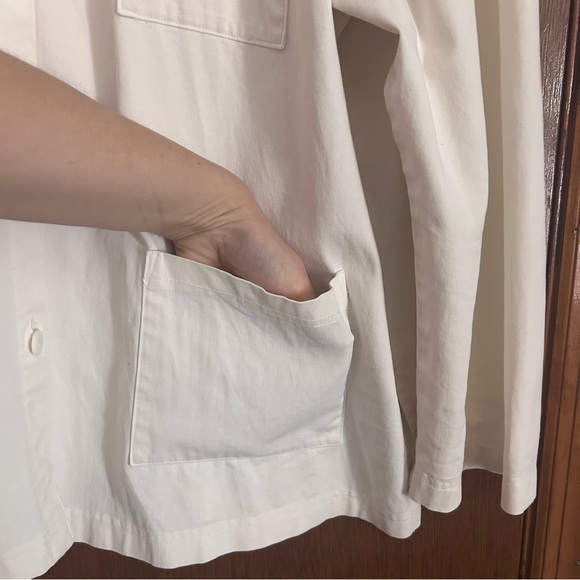 Eileen Fisher Cream Collared Blouse - Picture 6 of 10